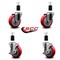 Service Caster 4'' Red Poly Wheel Swivel 1-1/2'' Expanding Stem Caster Set 2 Brakes, 4PK SCC-EX20S414-PPUB-RED-2-TLB-2-112 - alternate 2